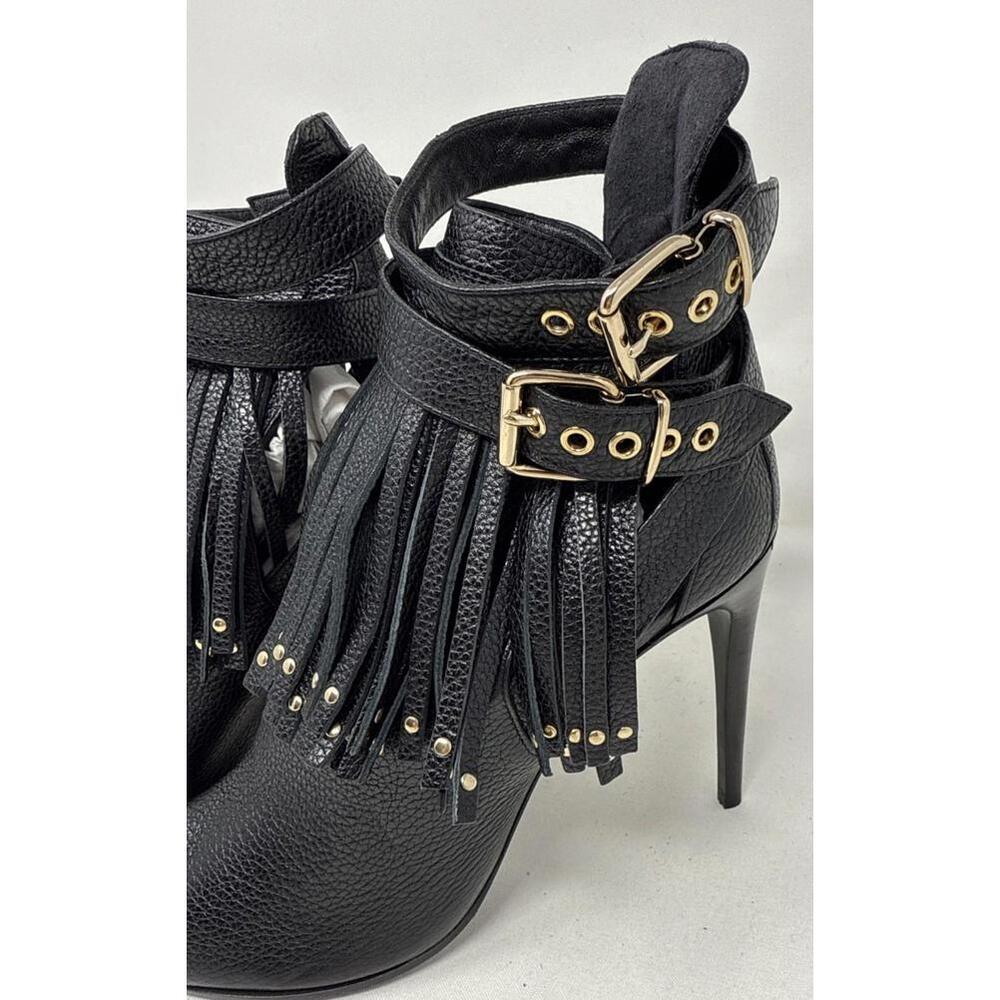 New Burberry Leather Fringe Peep Toe Bootie Size 40 US 9.5 - Picture 3 of 16